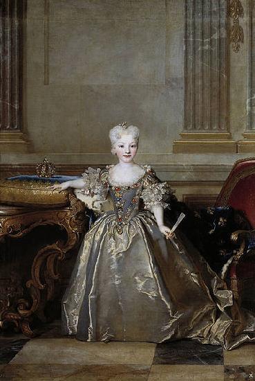 Nicolas de Largilliere Portrait of the Mariana Victoria of Spain, Infanta of Spain and future Queen of Portugal; eldest daughter of Philip V of Spain and his second wife Eli oil painting image